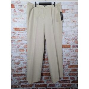 Evan-Picone Black Label Dress Pants Women 14 Khaki Tan Straight Leg NWT